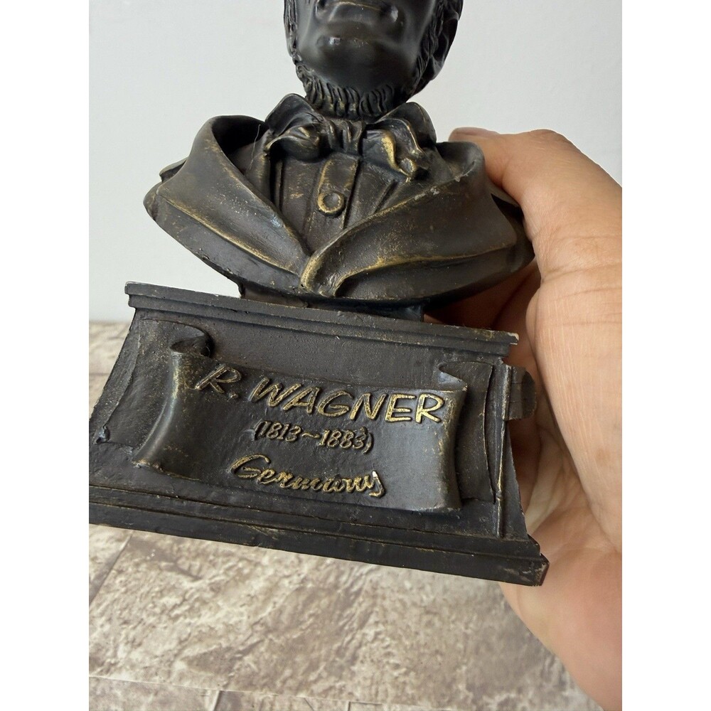 Vintage Richard Wagner Bust Sculpture German Composer Statue Decor READ - Picture 8 of 13